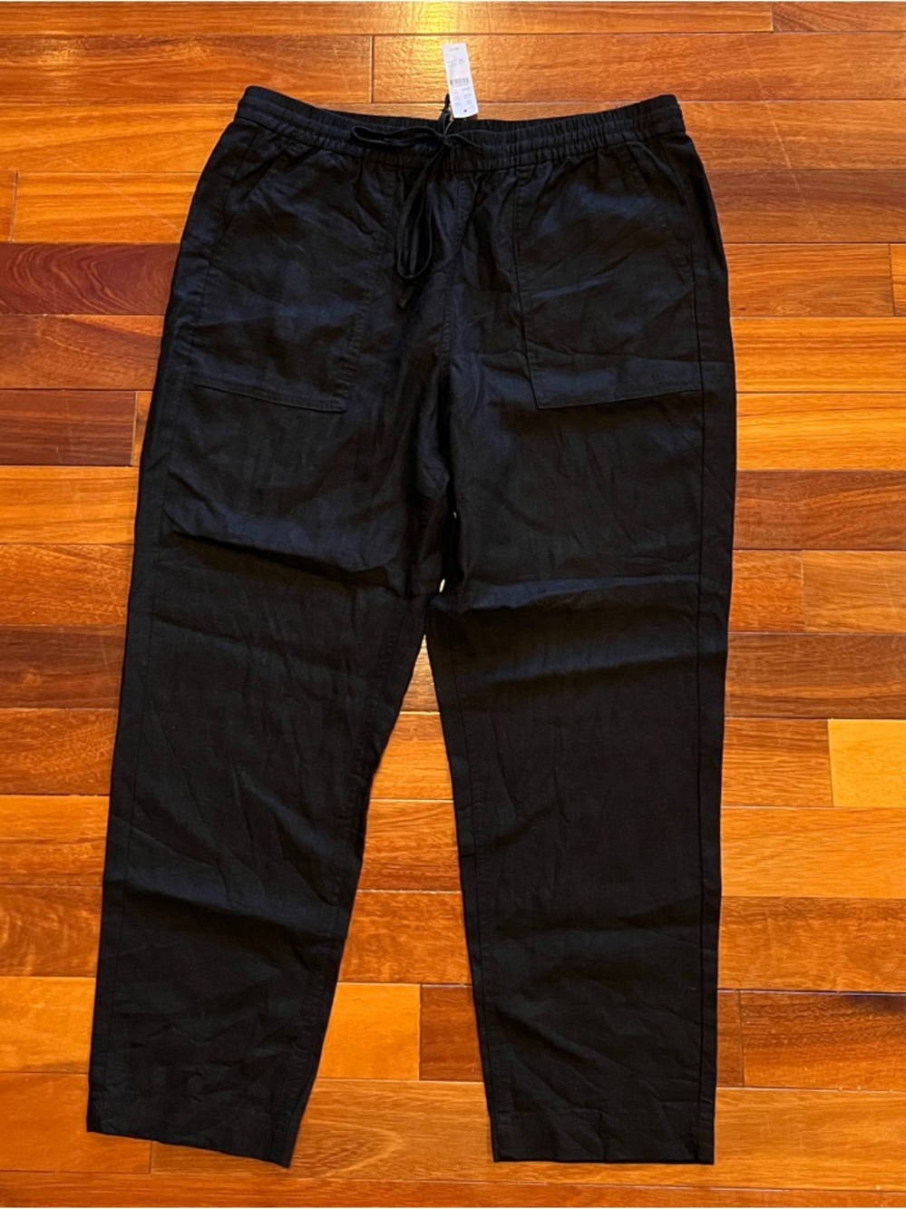 New J. Crew seaside pant in linen blend Black Large